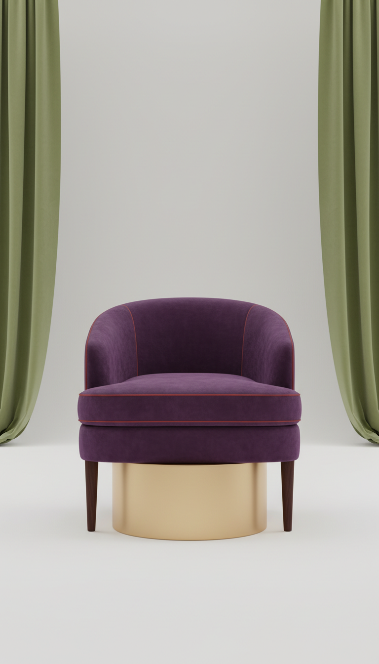 Velvet Aubergine Accent Chair