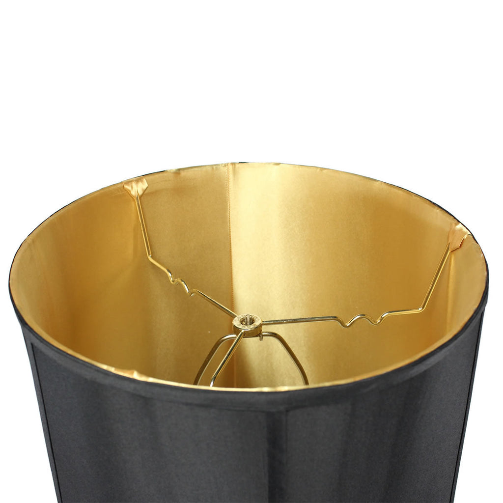 14"x16"x17" Large Drum Lampshade Black Shantung, Large Cylinder Replacement Lamp Shade for Tall Table Lamps