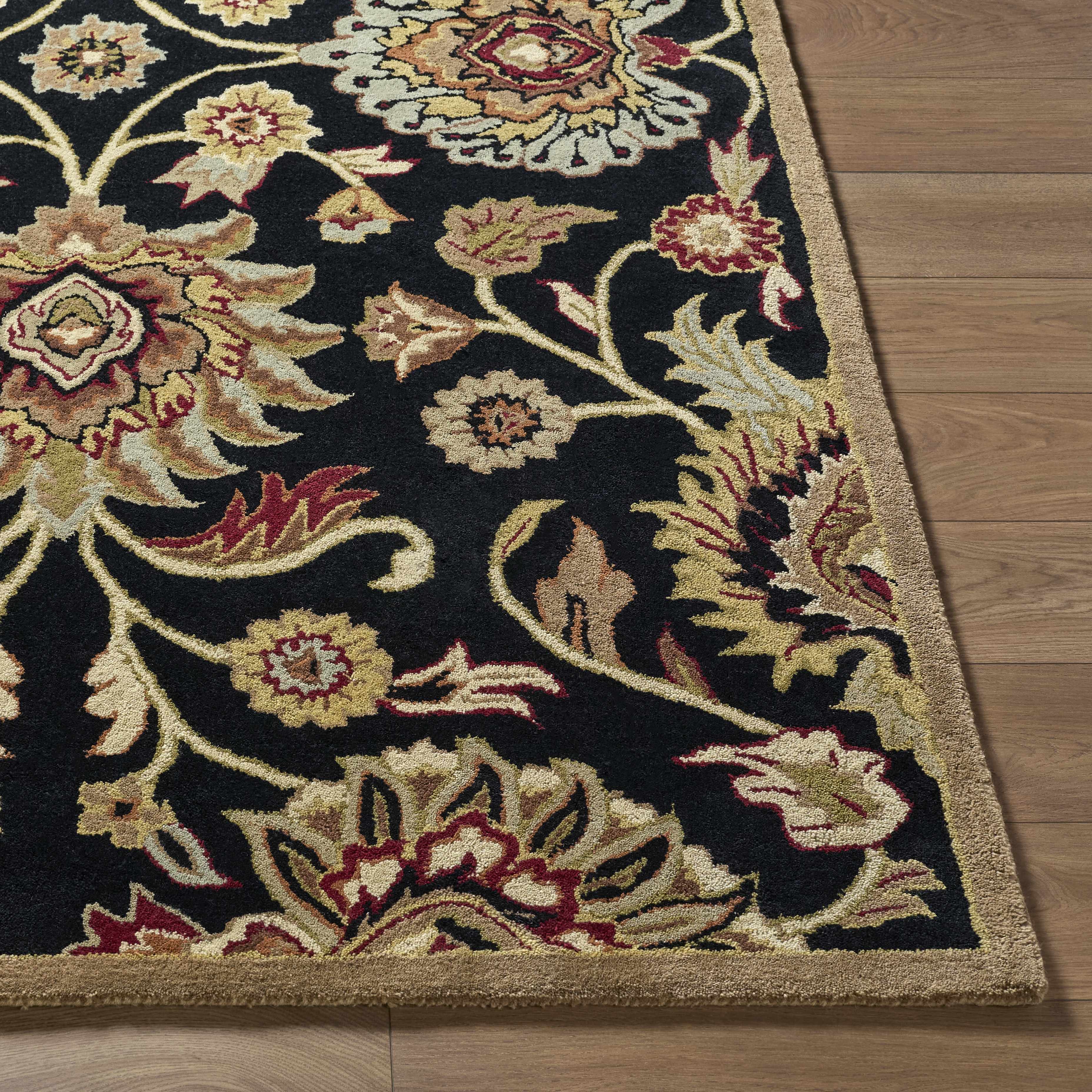 Conesus 1053 Hand Tufted Black Wool Rug