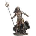 Poseidon Holding Trident Standing on Waves Figurine