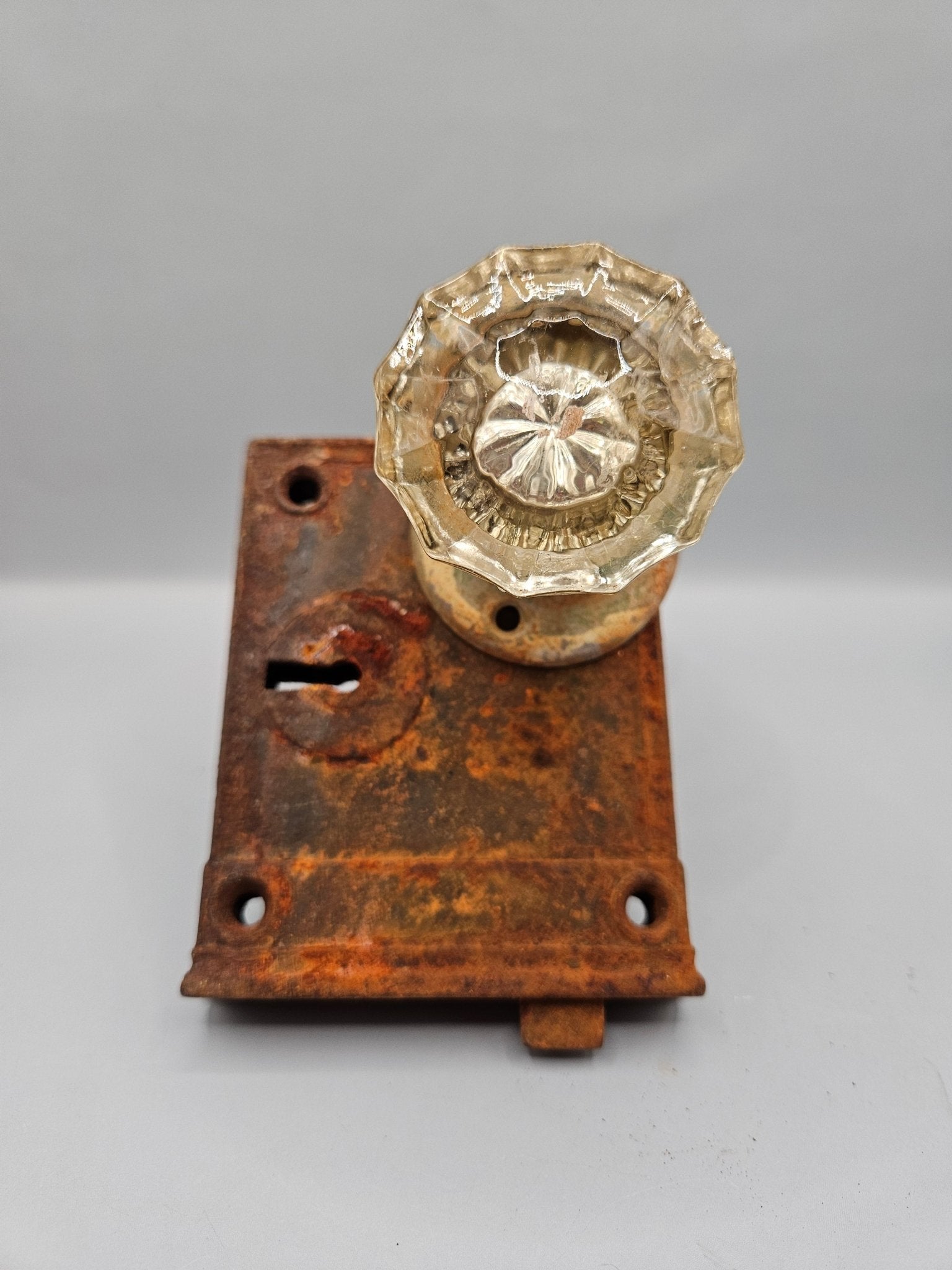 Antique Vintage Door Knobs - Authentic Brass & Glass Handles for Retro Decor