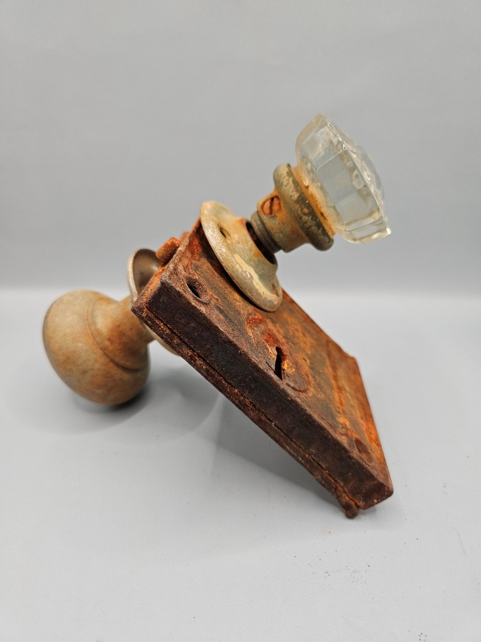 Antique Vintage Door Knobs - Authentic Brass & Glass Handles for Retro Decor