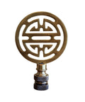 Vintage Scroll Solid Brass Lamp Finial Antique Brass, 2.8"h